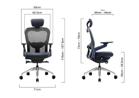 เก้าอี้เพื่อสุขภาพ DF PROCHAIR รุ่น Wonder-H สีดำ_6